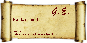 Gurka Emil névjegykártya